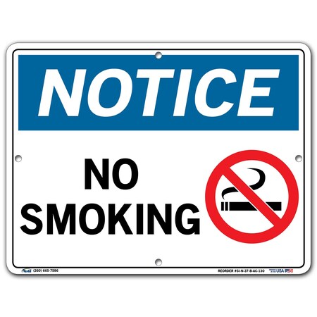 Vestil Aluminum Composite Sign, 9-1/2" H, 12-1/2" W, Rectangle, English, SI-N-37-B-AC-130 SI-N-37-B-AC-130